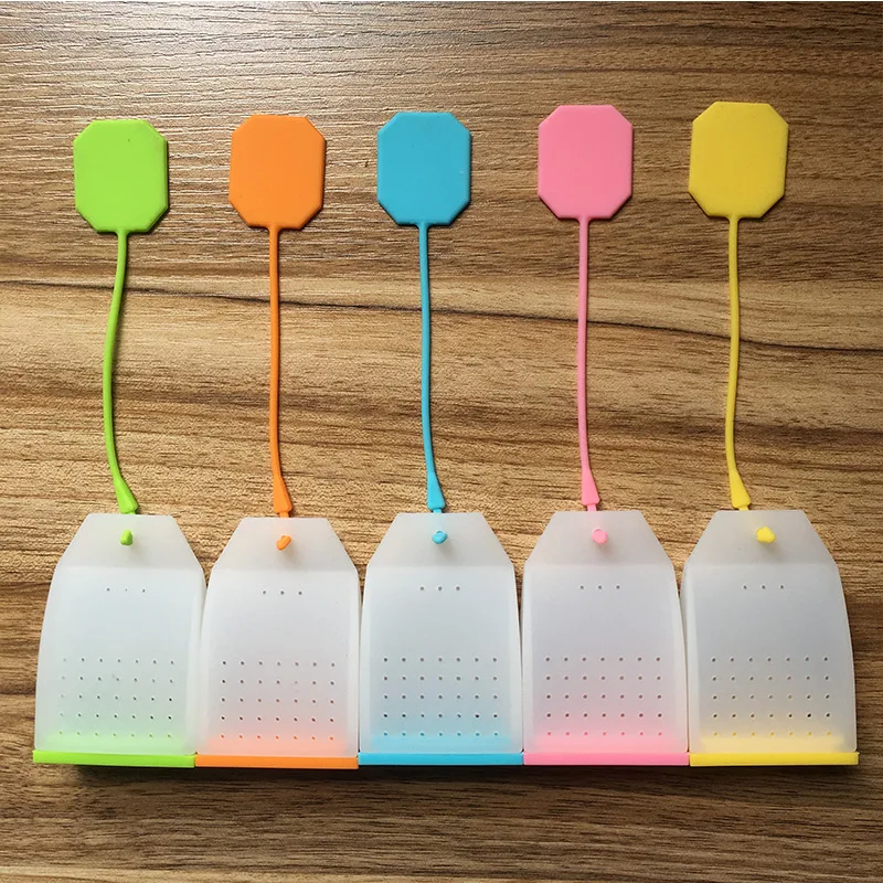 1pcs Hot Selling Bag Style Silicone Tea Strainer Herbal Spice Infuser Filter Diffuser Kitchen Coffee Tea Tools Random color