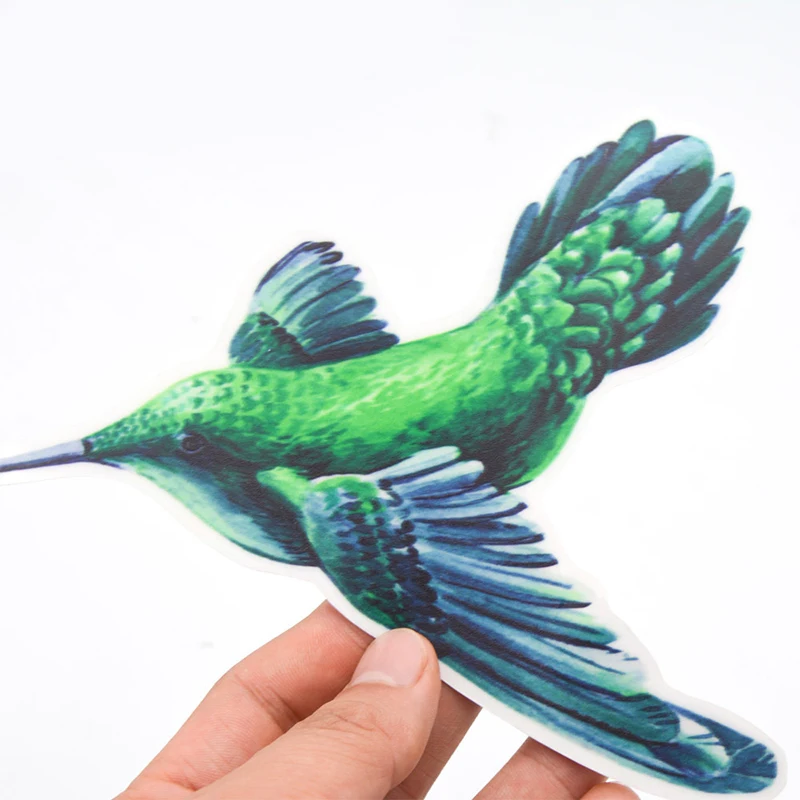 Autocollants créatifs en verre pour la décoration de la maison, peinture de colibri, autocollants non adhésifs, anti-collision, fenêtre, s'accroche pour empêcher l'oiseau, 6 pièces