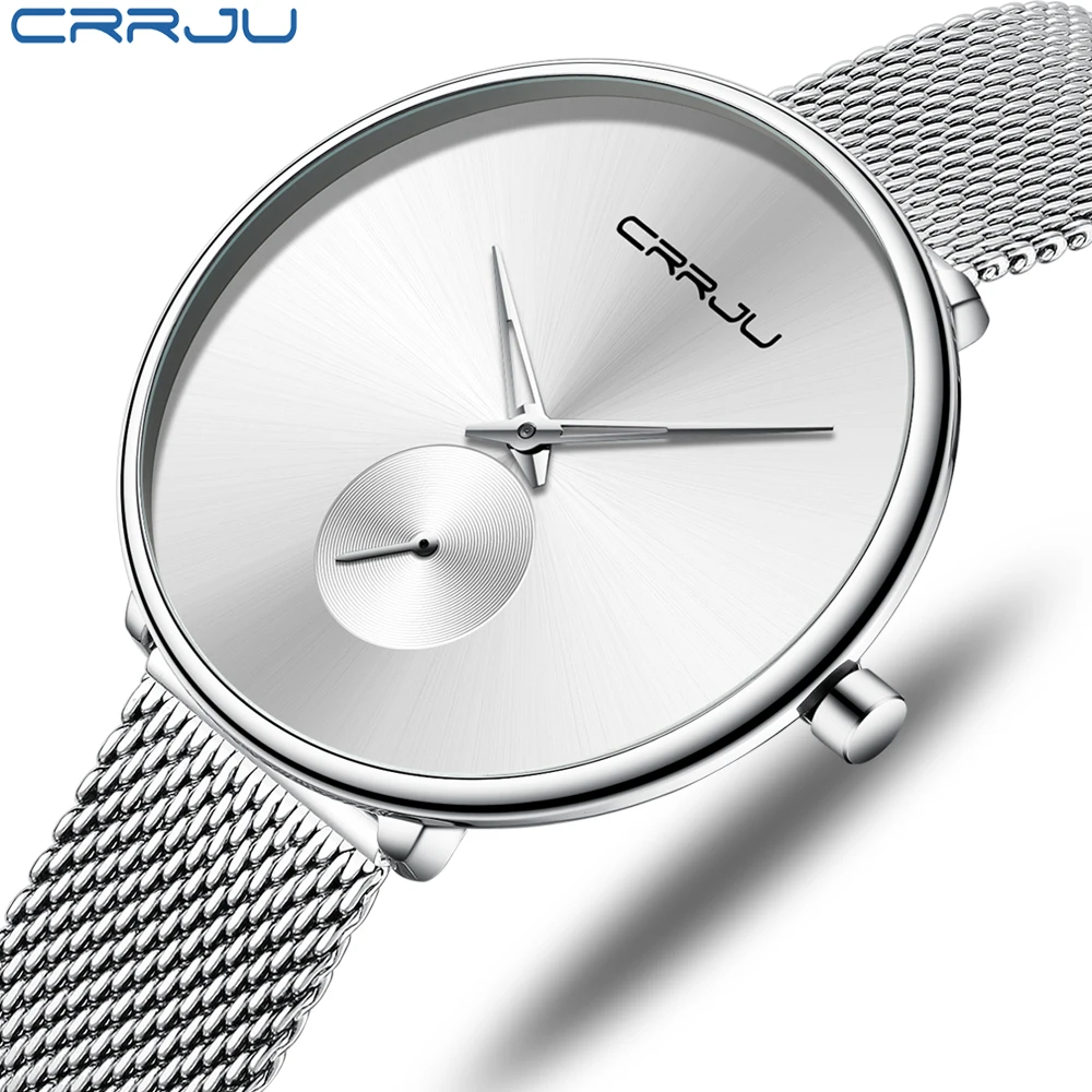 CRRJU-Montre de Luxe Minimaliste et Étanche pour Femme, Bracelet Fin, Cadeau, 2021