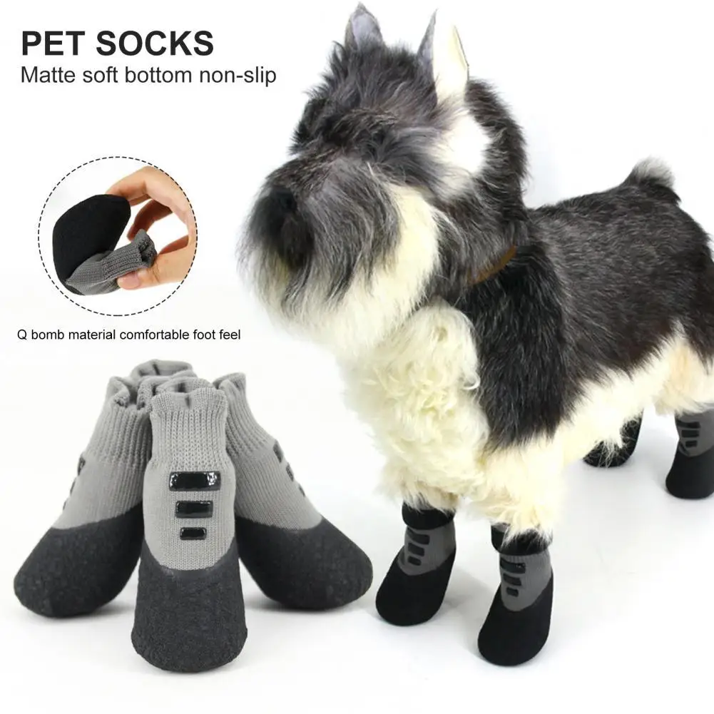 4Pcs Pet Shoes Waterproof Anti-slip Good Elasticity Pet Dogs Sneakers for Large Medium Small Dogs