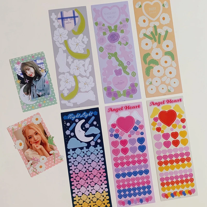 INS Hot Art Love Moon Flower Ribbon Sticker Ins Hand Account Diary Star Chasing Ribbon Decoration Material Stickers Personalized