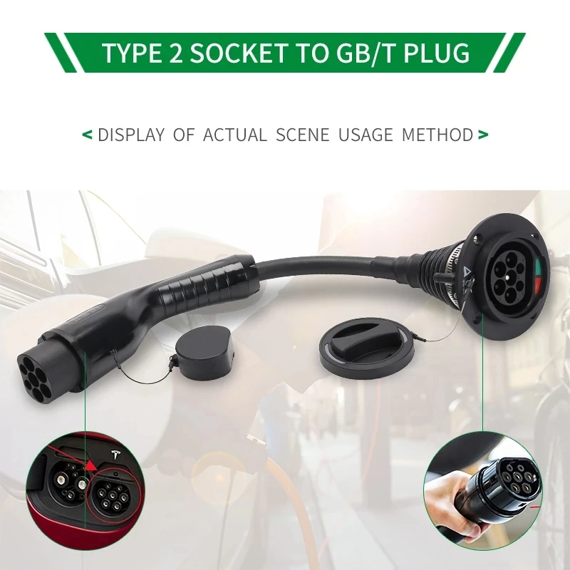 Type2 to GBT EVSE Adapter 16A/32A 1P / This Adapter Use to Charge A GB/T Electric Car charger On IEC 62196 Type 2 EV Chargers