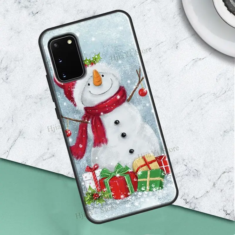 Merry Christmas Snowman Fundas For Samsung Galaxy S21 Ultra S22 S20 FE S8 S9 S10 Note 10 Plus Note 20 Ultra Case