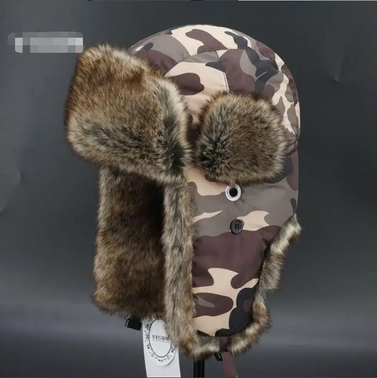 Super warm!Autumn winter men women trend lei feng cap winter skiing cap ear flight winter camouflage waterproof hat TB3721