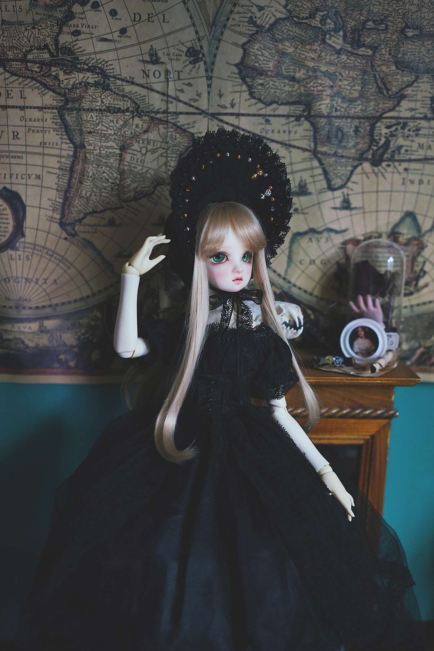 [wamami] Black Fantasy Lolita Dress For 1/6 1/4 MSD 1/3 YOSD BJD Doll Dollfie Outfit