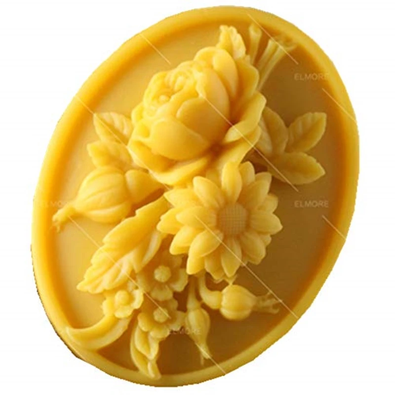 Oval Flower 3D Soap Mold Natural Bar Soap Molds Scented Candle Wax Silicone Mold Aromatherapy Plaster Resin Crafts Mold