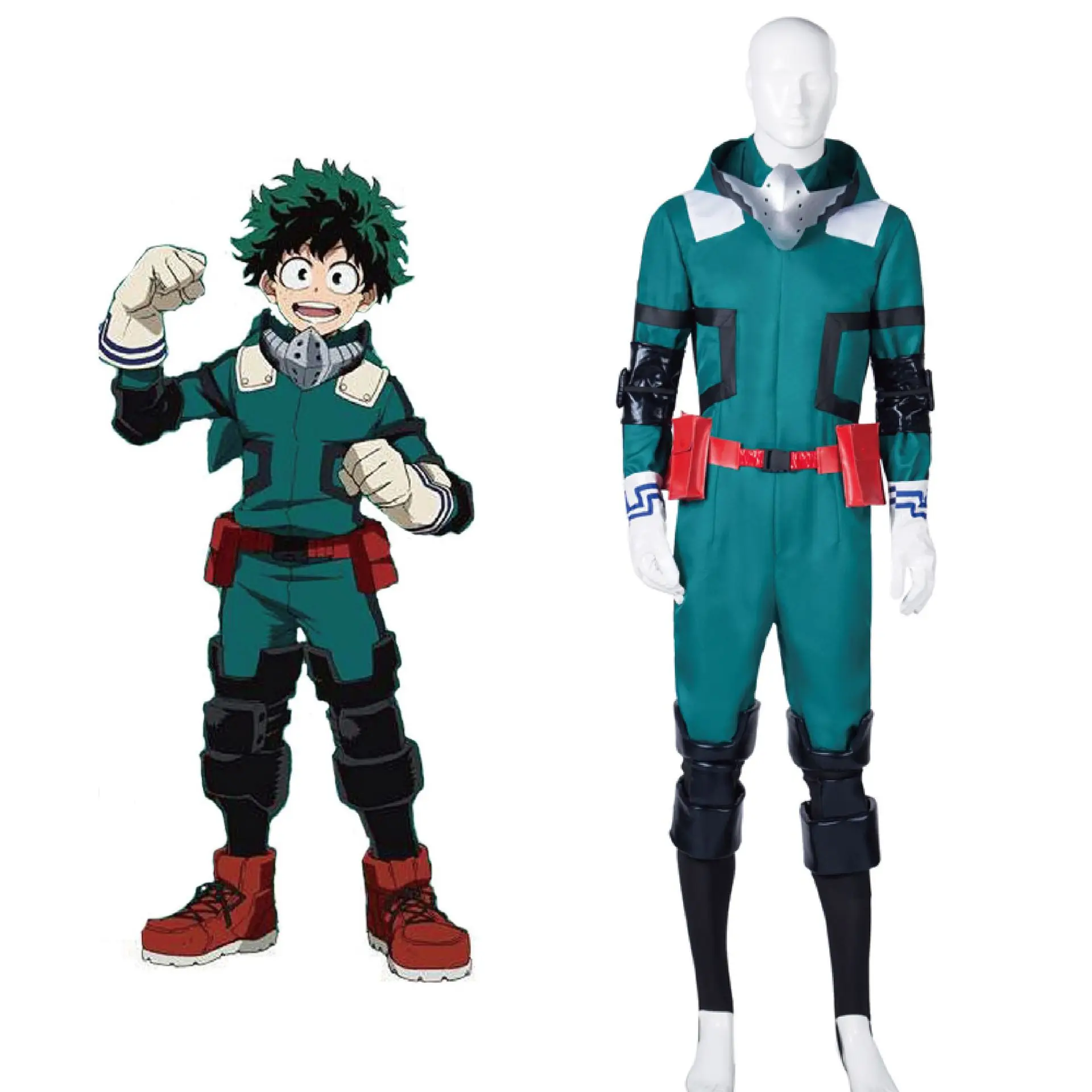 MHA Midoriya Izuku Jumpsuit Wig My Hero Academia Boku No Hero Deku Cosplay Costume Battle Suit Carnival Halloween Comic Con Wear