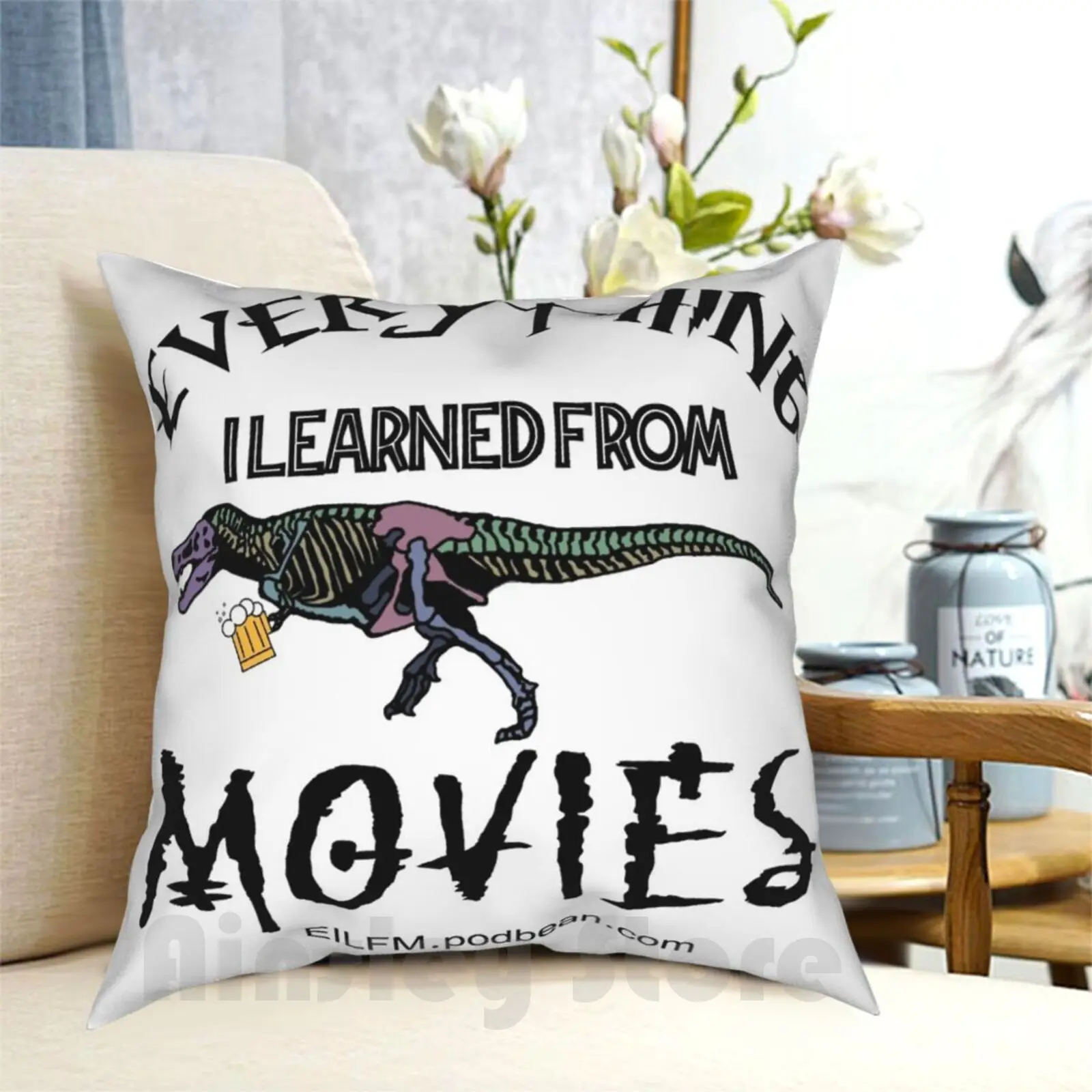 Everything I Learned From Movies Pillow Case Printed Home Soft DIY Pillow cover Eilfm Everything I Learned From Movies