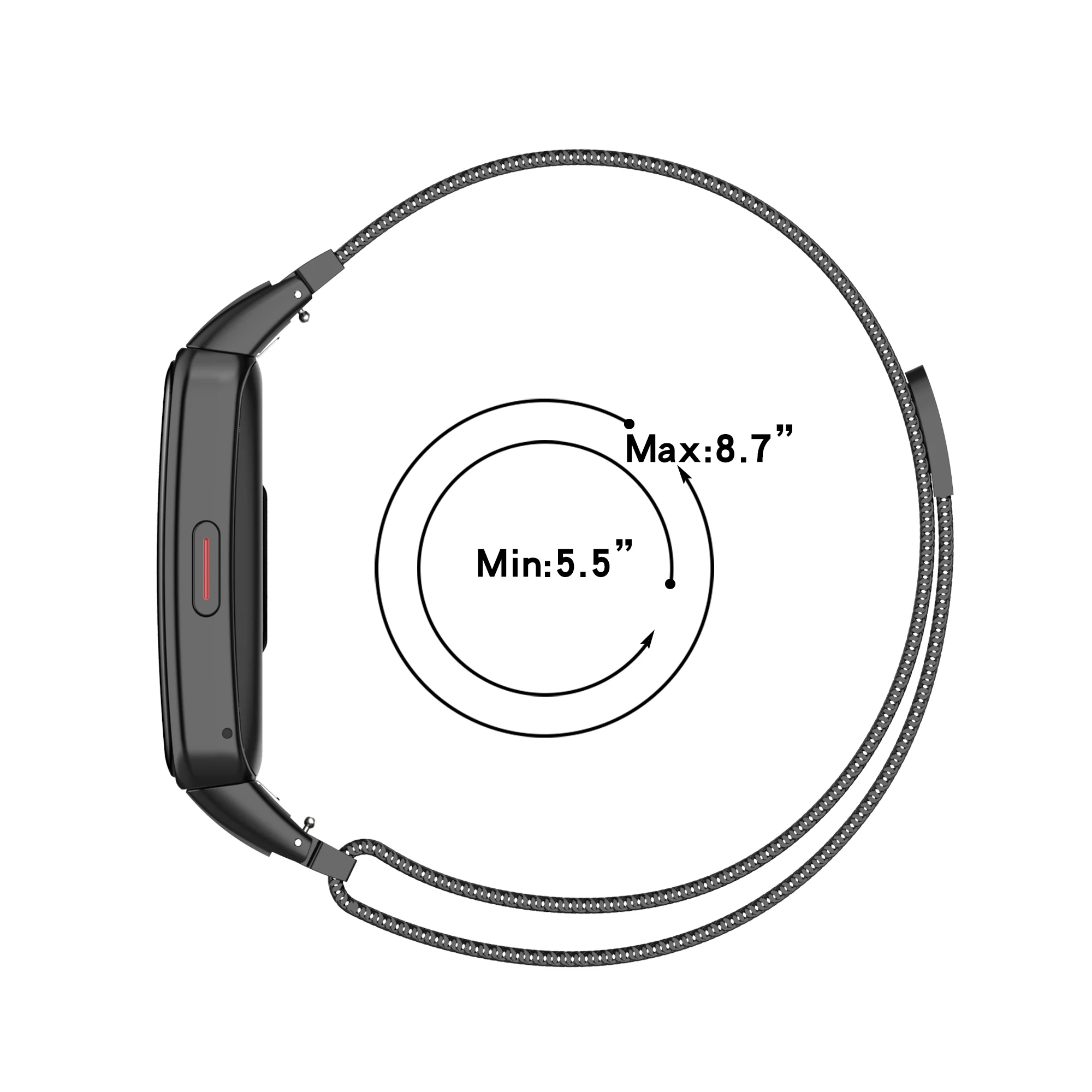 Pulseira de relógio de aço inoxidável, para huawei band 6/honor band 6, pulseira inteligente