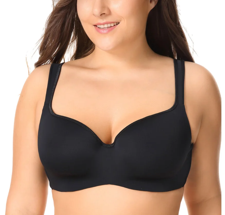 Women Wide Strap Plus Size Push Up Bra For Big Breast Chest Underwire Sexy 40/90 42/95 44/100 C D E Cup Underwear Lingerie