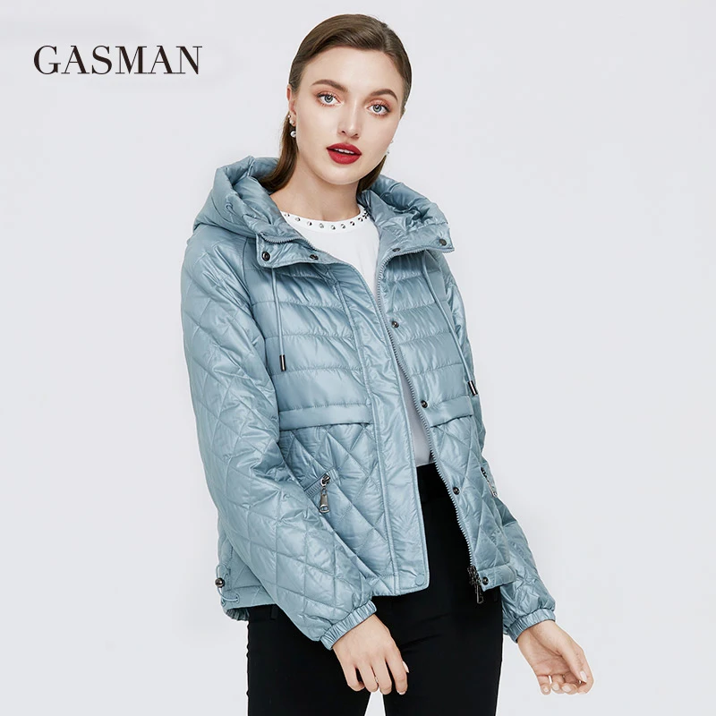 GASMAN 2022 New spring cotton solid short puffer Jacket for women zipper down parka Women autumn clothes hooded down jacket coat