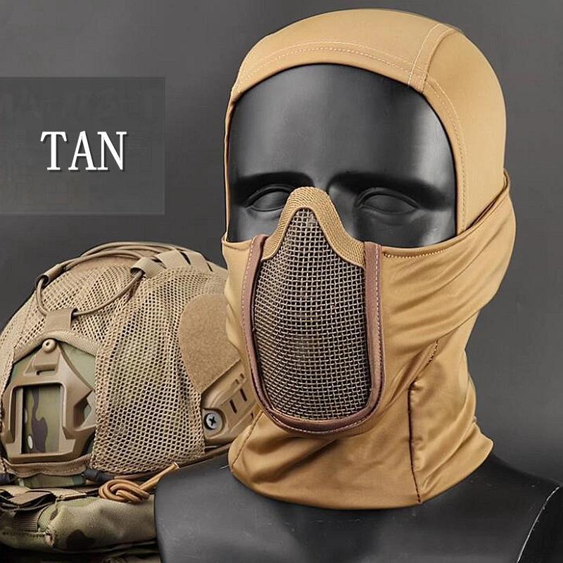 Tactical Hunting Mask Half Face Protective Headgear Mask Paintballs Accessories Breathable Lightweight Airsoft CS War Game Masks