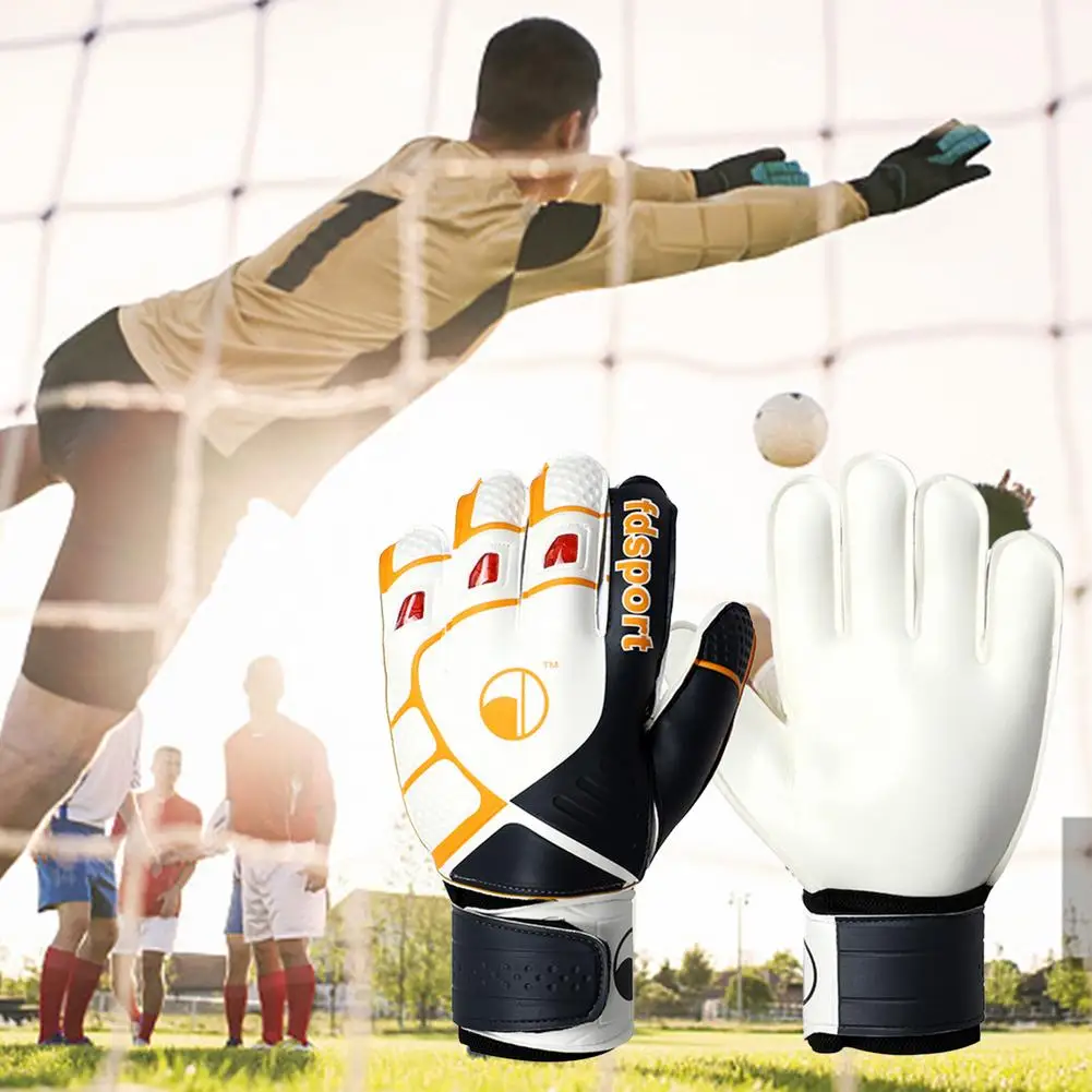 Goalkeeper Goalie Futebol Luvas-Kids & Youth Futebol Goal Keeper Luvas Com Em Relevo Anti-Slip Látex Palm E Soft PU Mão B