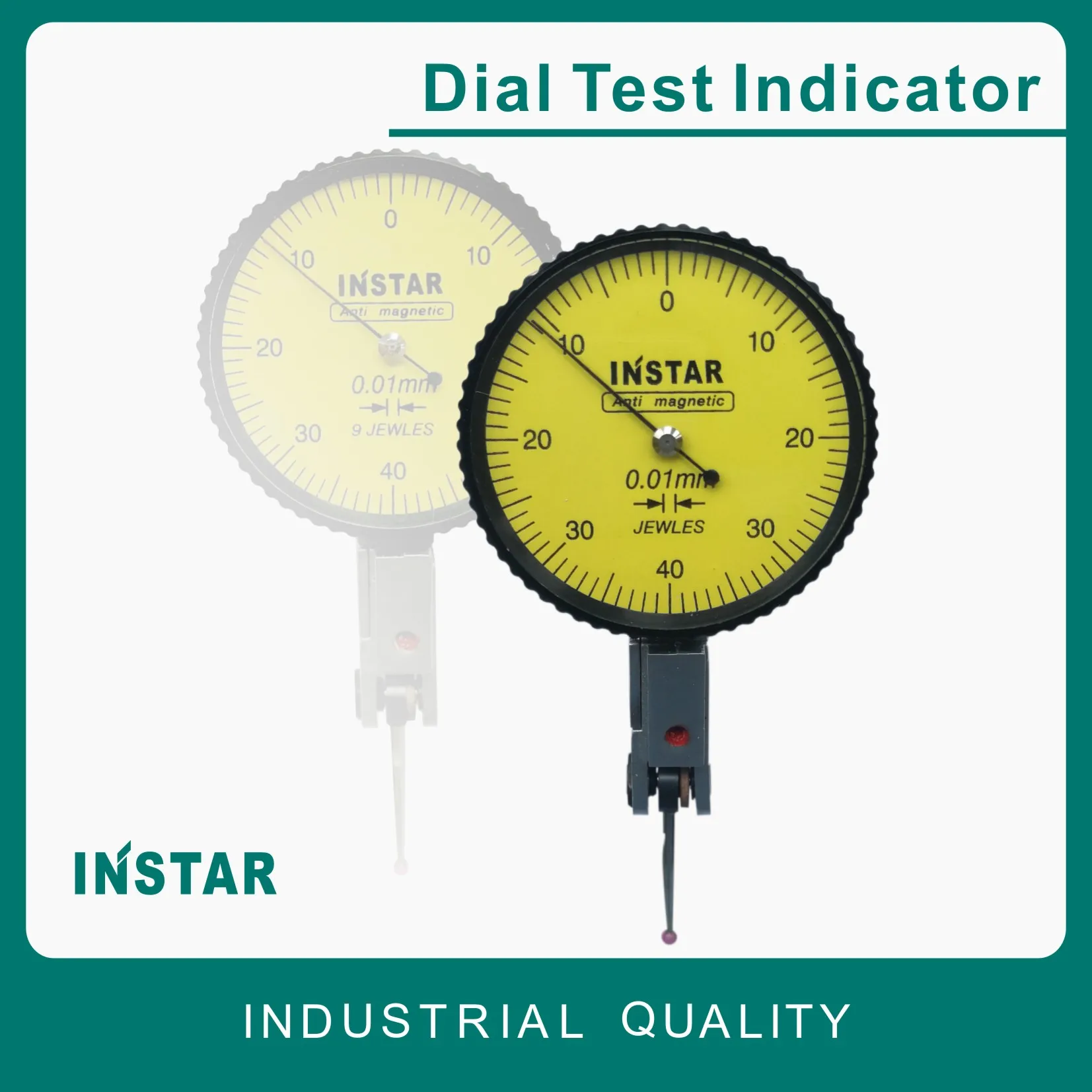 INSTAR Dial Test Indicator 0-0.8mm Micron Dial Gage Horizontal, Vertical 0-0.2mmx0.002mm Industrial Quality 0-10mm x 0.01mm