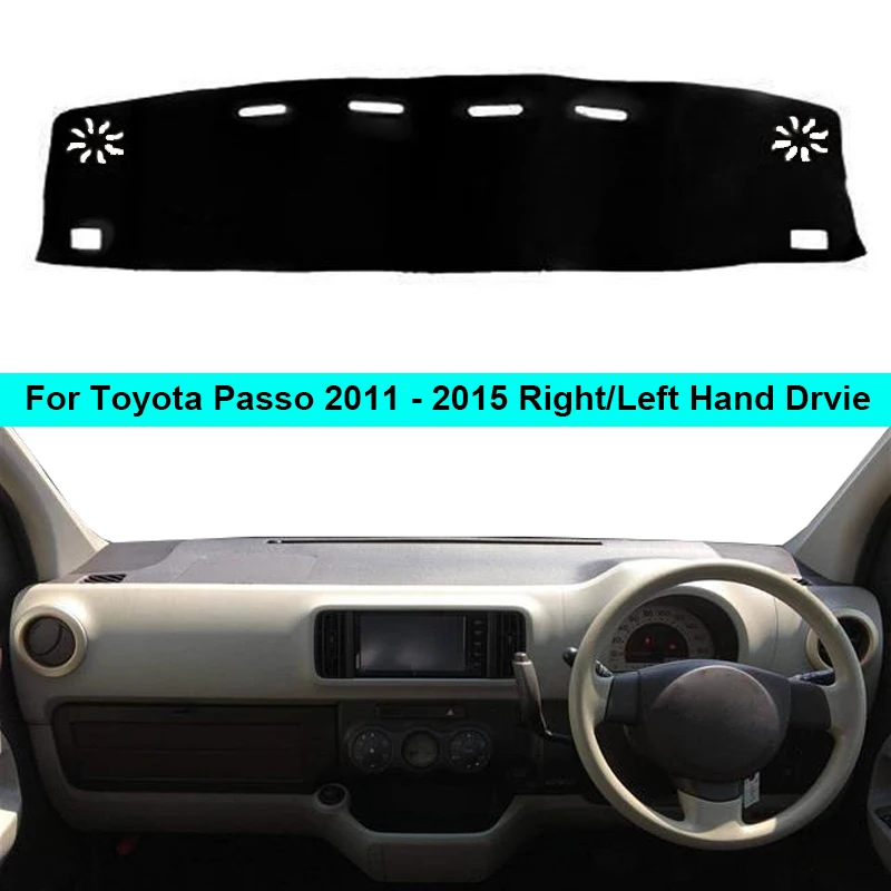 2 Layer Car Dashboard Cover Carpet For Toyota Passo 2012 2013 2014 2015 Rug Shade Pad Carpet Dashmat Sun Shad Car decoration