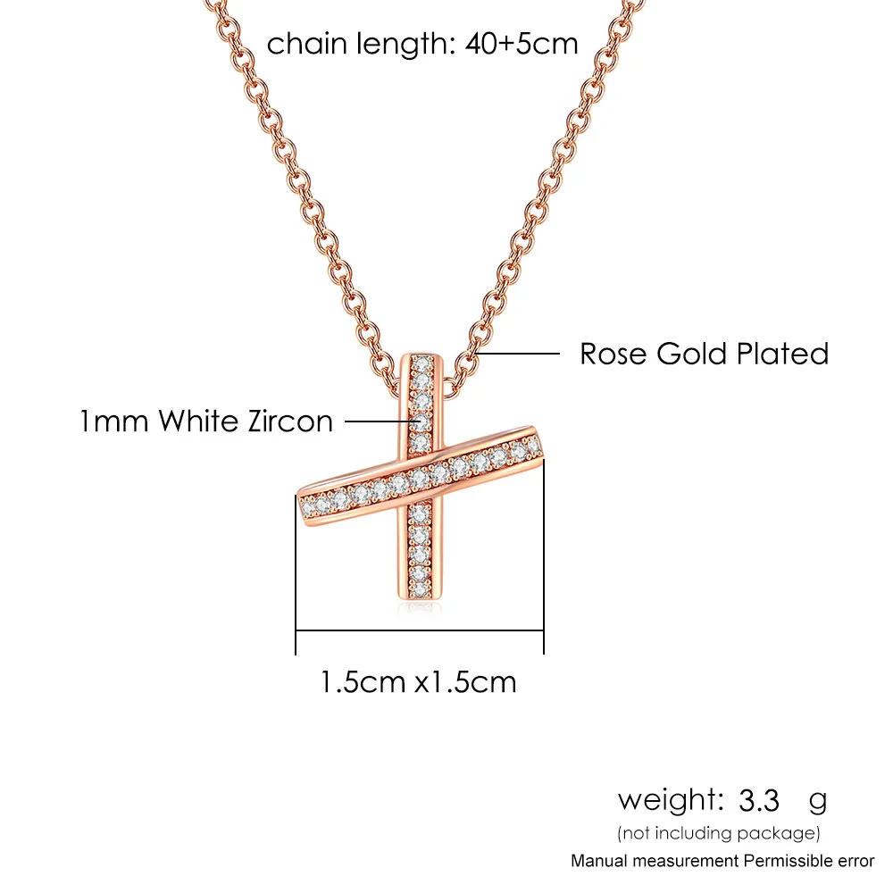 ZHOUYANG Pendants Necklace For Women Hollow Cross Rose Gold Color Choker Chain Fashion Necklaces 2024 Jewelry Daily Gift N205