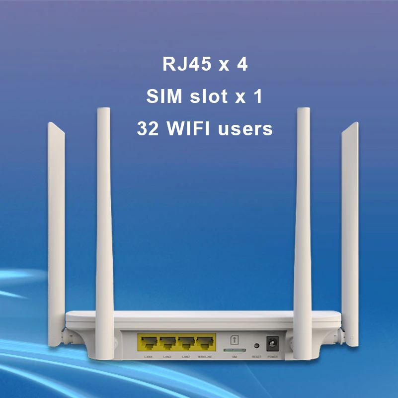 4G CPE 4G router SIM card WiFi modem Hotspot 32 wifi users RJ45 WAN LAN antenna LTE wireless router