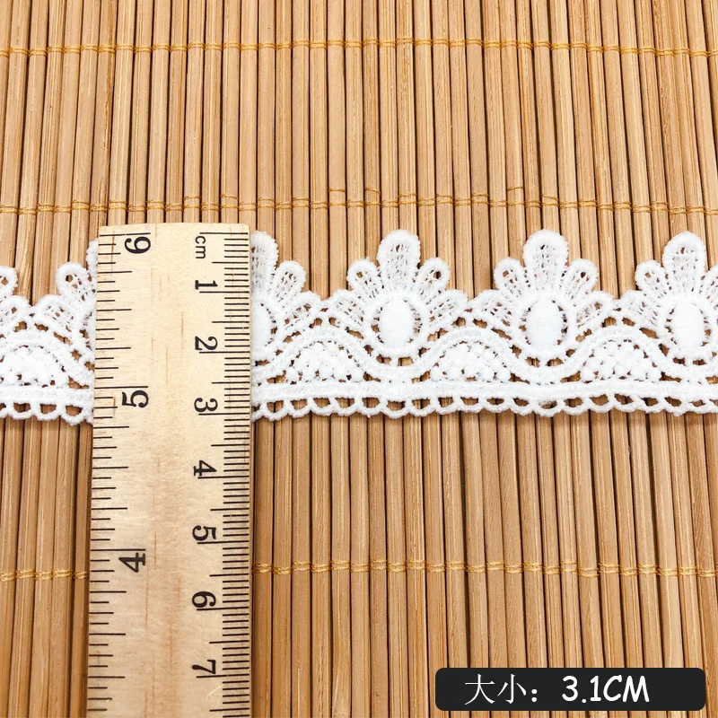 White Milk silk flower small barcode lace Trim DIY Crafts Sewing Unilateral lace embroidery clothing Skirt cuff accessories