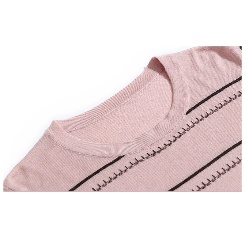 Jersey Mujer Invierno 2022 New Stripe Pullover Women Pink High Elastic Winter Fall Sweater Knitted Korean Style Pull Femme Hiver