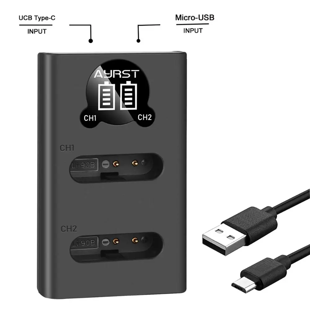 LI-90B LI 90B dual Battery Charger For Olympus Tough TG-1 iHS TG-2 iHS TG-3 TG-4 SH50 Olympus SP-100 SP-100EE  SH-1 camera