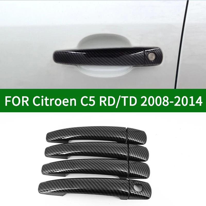 

Для Citroen C5 RD/TD 2008-2014, аксессуар из углеродного волокна, чехлы на боковые дверные ручки автомобиля, отделка 2009 2010 2011 2012 2013