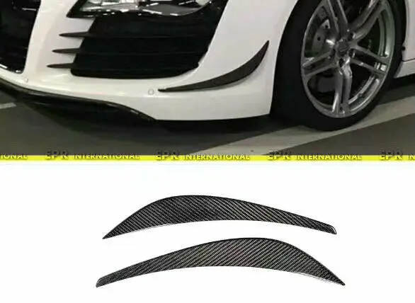 

For 08-14 Audi R8 Type C Style Carbon Fiber Front Bumper Canards Addon Trim Bodykits 2pcs Body Kits