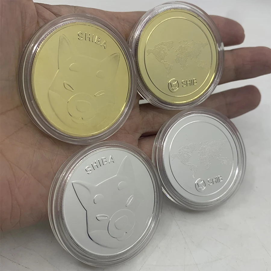 

New Styles Metal Gold Plated Physical SHIBA SHIB Coin Souvenir Commemorative Coins Silver Collectible Cryptocurrency Coins