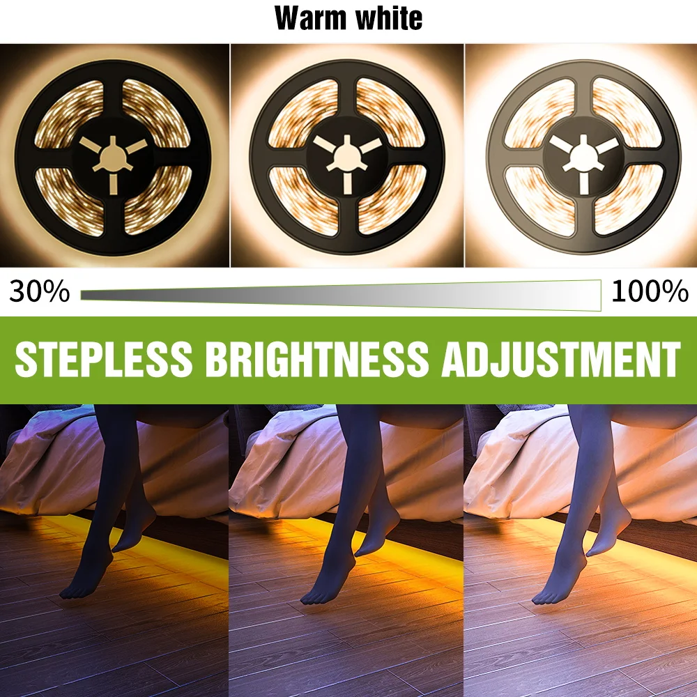Motion Sensor LED Strip Battery Light 2835 SMD DC5V Waterproof Flexible LED Diode Tape 60LEDs/m 5M LED Strip For Home Decoration