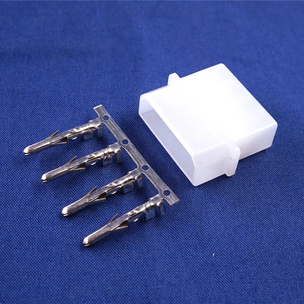 50 Sets Housing & Terminal ATX / EPS Molex 5.08 mm 4 Pin Male Plug Power Connector Male Contact Pin for ATX EPS Power Cable IDE