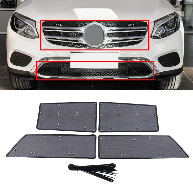 For Mercedes-Benz GLC X253 C253 2016-2019 Car Accessories Front Grille Insert Net Anti-insect Dust Garbage Proof Inner Cover Net