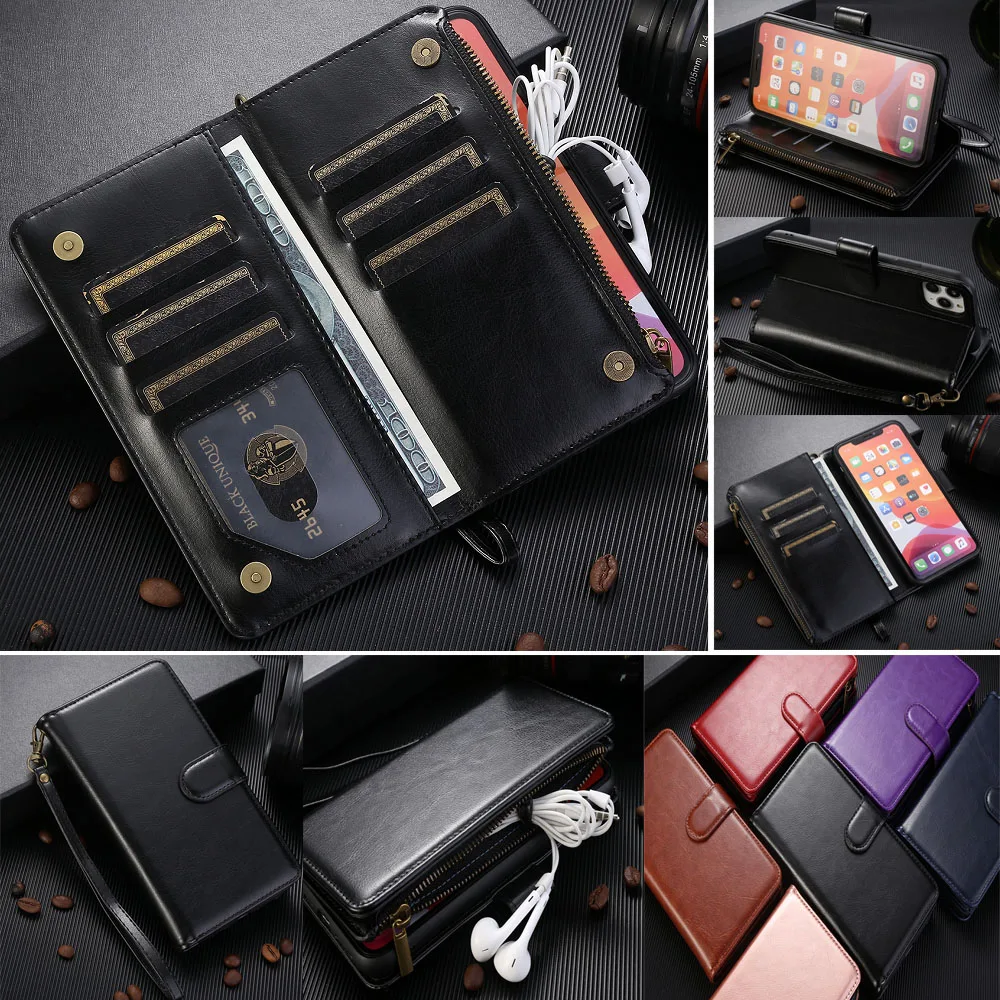 Wallet Case For Huawei Honor 9A MOA-LX9N Card Slot Phone Cover Bag Multifunction Leather phone Flip cover bags