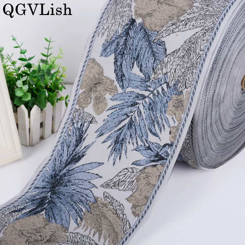 QGVLish 1M 18cm Wide Jacquard Flower Lace Ribbon Belt Trim DIY For Cushion Sofa Clothing Curtain Accessories Lace Trims Decor