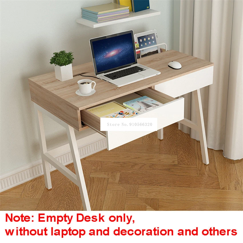 Escritorio de madera de 90cm de longitud para el hogar, mesa de ordenador, dormitorio, mesita de noche, escritorio de estudiante, mesa moderna, Lapdesk 12116