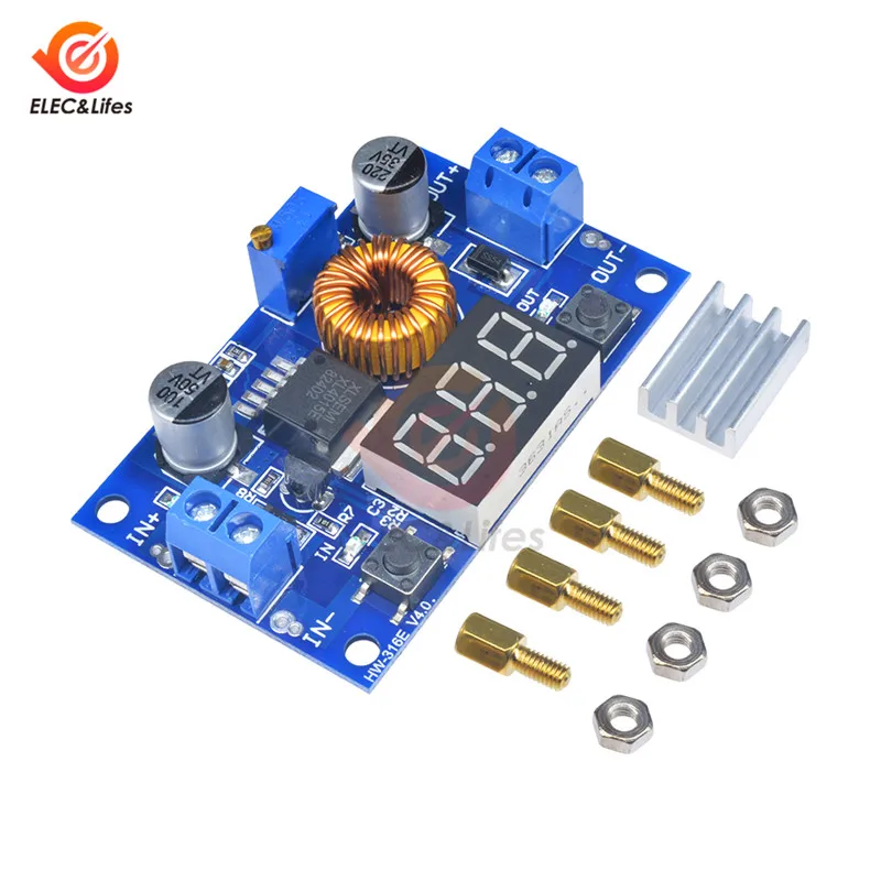 XL4015 DC DC Adjustable Step Down Module Voltage Regulator 75W 5A LED Power Supply Module 4.0-38V to 1.25V-36V Buck Module