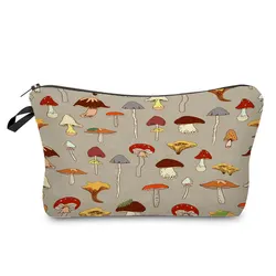 Waterproof Women's Makeup Bag Casual Storage Bags for Trip Hot Sale Printed Mushroom Cosmetics Organizer Bag Small Gift Bag