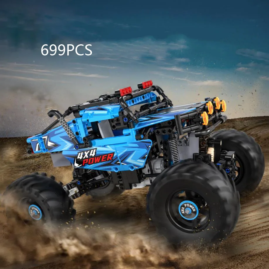 Technical Radio 2.4ghz Remote Control Car Building Block 4x4 Monsters Pickup Trcuk Brick with Light Rc Toys Collection for Gift