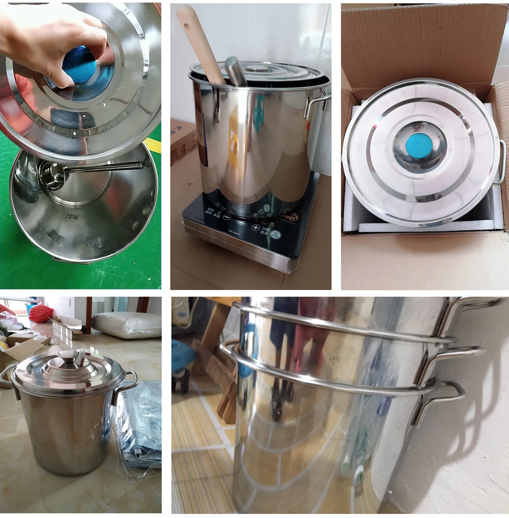 Stainless Steel Soup Pot Commercial Braised Pork Bucket Milk Barrel Stew Pot Fermentation Tank Cooking Hotpot Kitchen Fermenter