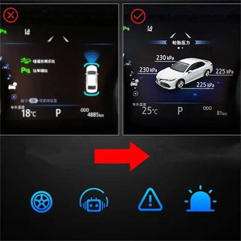 TPMS Tyre Pressure Monitoring System Digital LCD Display Auto Security Alarm Tyre Pressure For Toyota Camry 2018-2023 xv70 v 70