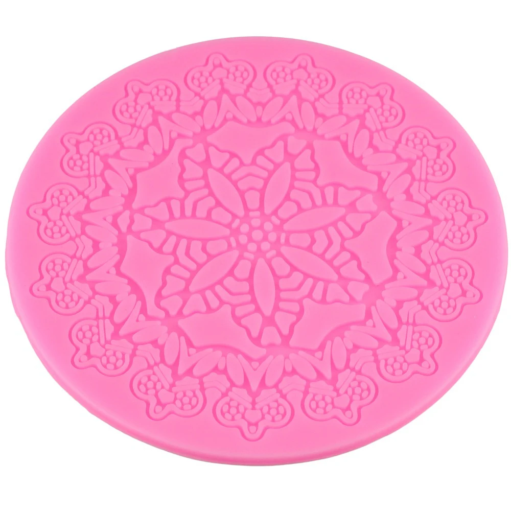 1Pcs DIY Round Crown Shape Cake Silicone Mat Sugarcraft Fondant Cake Decorating Tools Kitchen Baking Silicone Lace Molds