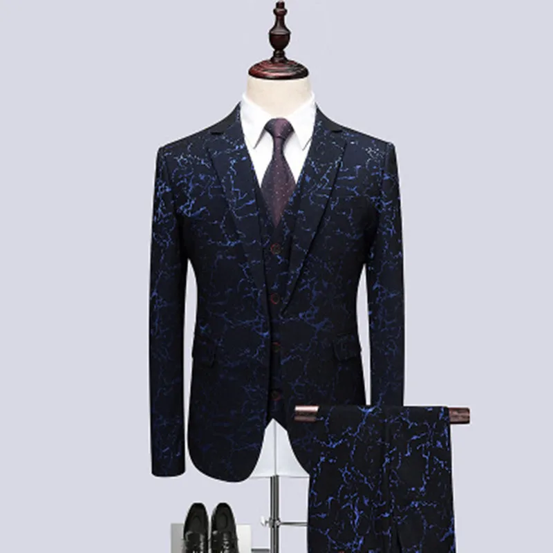 

Latest Design Men Suits 3 Pieces Single Breasted England Style High Quality Slim Fit Formal Business Wedding Causal Prom