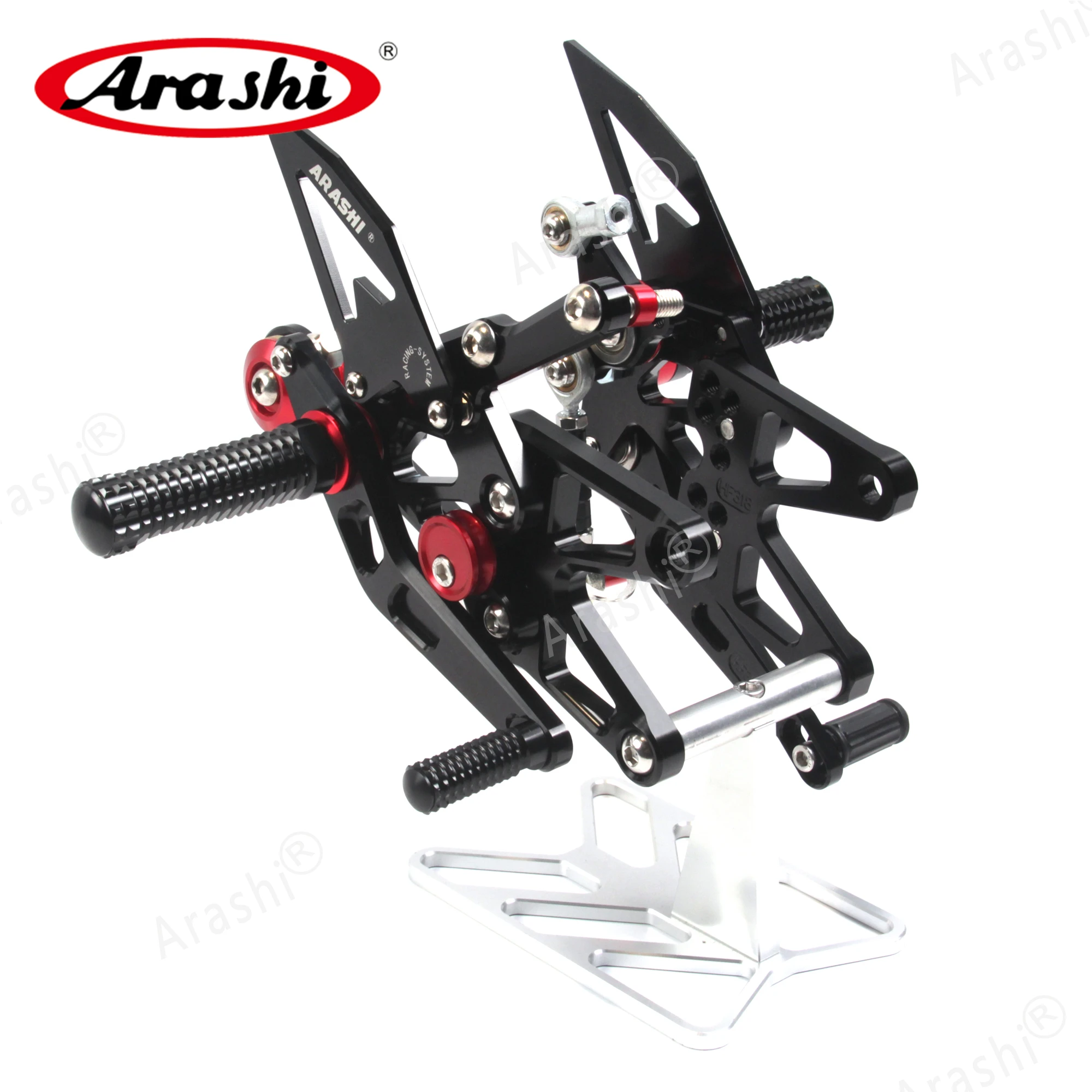 ARASHI CNC Adjustable Footrests For DAYTONA 675 675R 2013-2018 Foot Pegs Rider Rearset 2014 2015 2016 2017 Aluminum GOLD