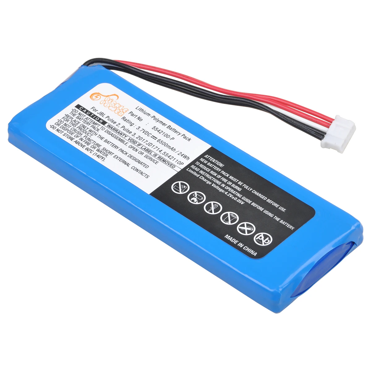 Imagem -03 - Substituição de Bateria Pickle Power 6500mah para Jbl Pulse Jbl Pulse 2023dj1714 Alto-falante Bluetooth Portátil Fit p 5542100 -p