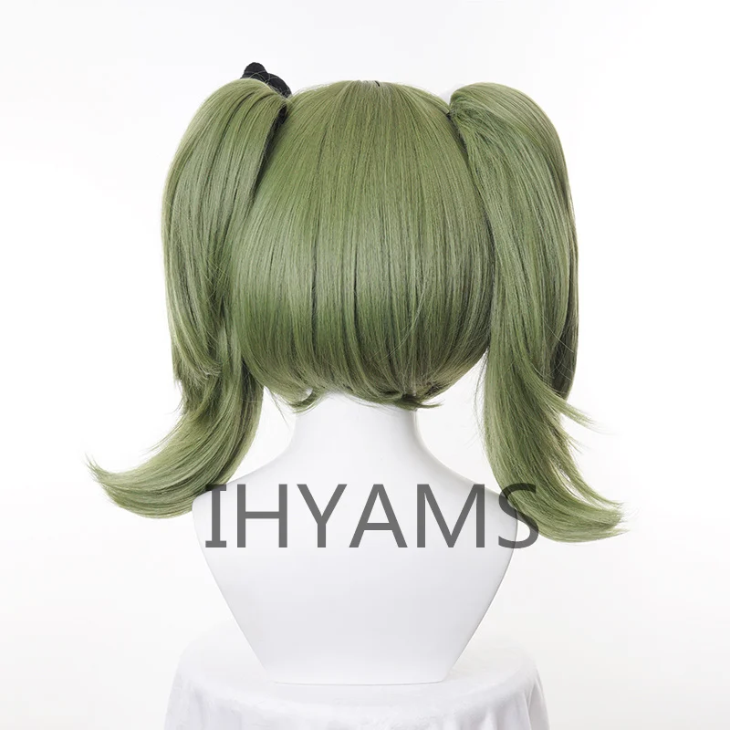 Gioco Danganronpa Cosplay Monaka Monaca Towa Parrucca Dangan Ronpa Verde Resistente Al Calore Capelli Sintetici + Orsi copricapo + berretto parrucca