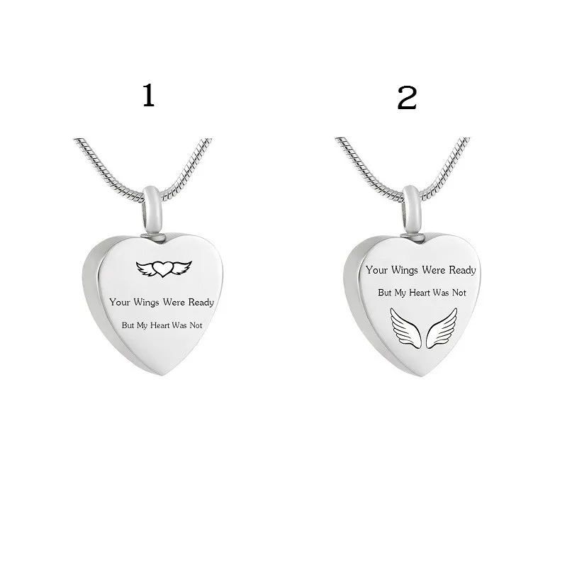 

Design Your Wings Were Ready But My Heart Cremation for Loved One Memorial Ashes Keepsake Jewelry