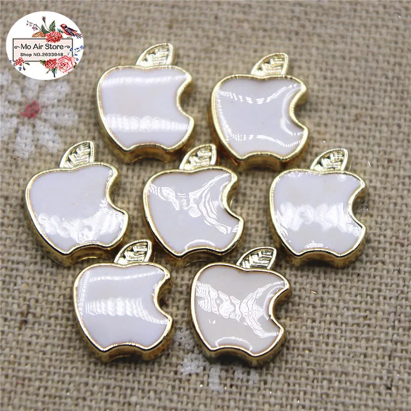 50 pçs 11x1 4mm apple delicado multicolorido flatback botões casa jardim artesanato cabochão scrapbooking diy acessórios