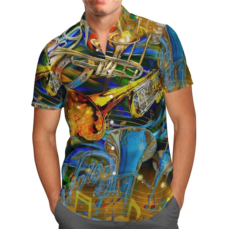 Hawaii Shirt Hawaiian beach Summer Sunset Pizza Time 3D 프린트 남성 셔츠 하라주쿠 티 힙합 캐주얼 셔츠 02