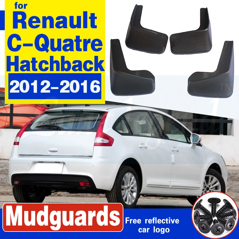 Mudflaps Splash Guards For Citroen C-Quatre 2012-2016 Hatchback Front Rear Mud Flaps  Mudguards fender Soft plastic Accessories