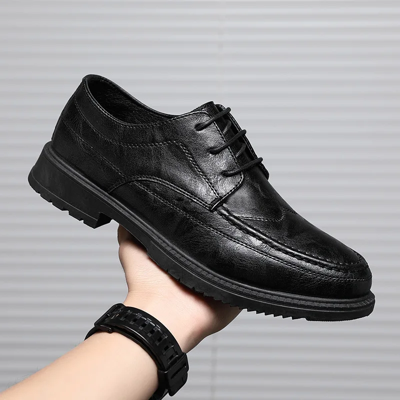 2021 Spring Autumn New Casual Non-slip Leather Shoes Men Business Waterproof Shoe Male Comfortable All-match Men Leather Shoes