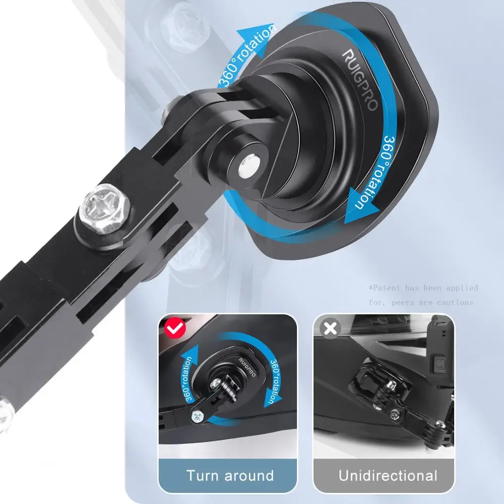 سبائك الألومنيوم تمديد الذراع خوذة جبل الذاتي صور جبل ل GoPro بطل ماكس 10 9 8 7 6 5 4for XiaoYi عمل كاميرا الملحقات