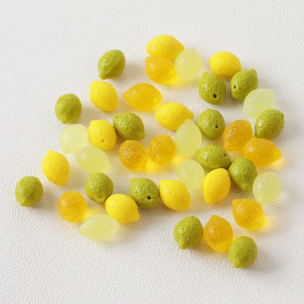 4PCS Simulation Mini Lemon Fruits Glass Beads for Jewelry Making Findings Bracelet Diy Earrings Supplies Hand Made Accessories